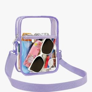 NWT Clear Purple Crossbody Bag